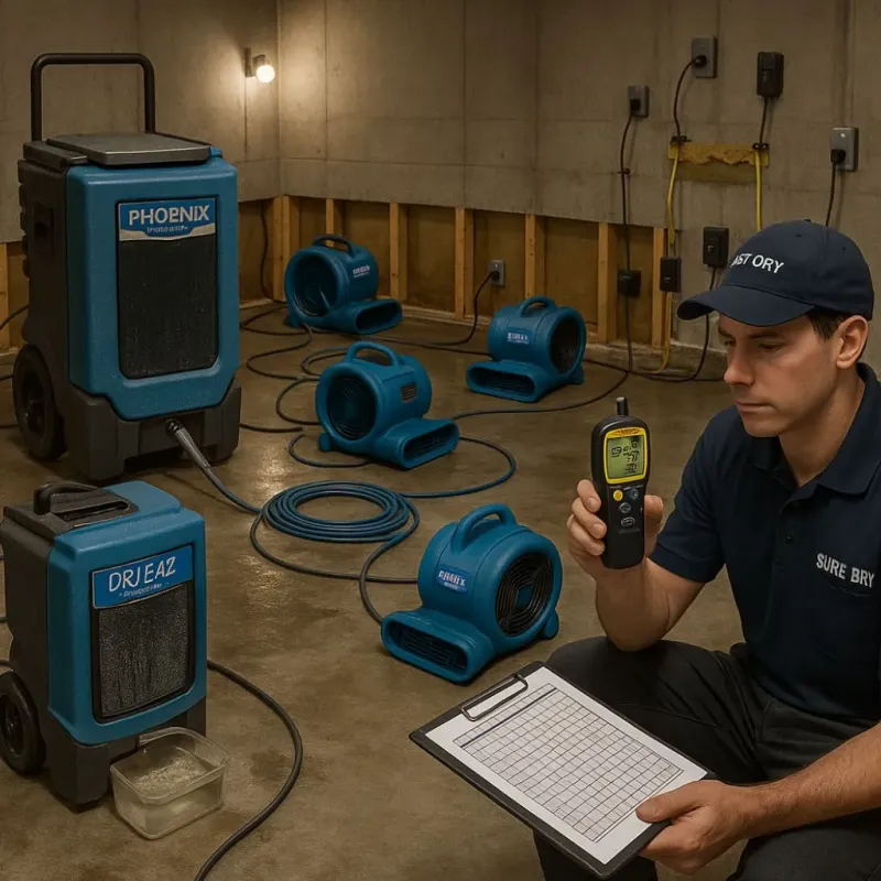 Structural Drying and Dehumidification process in Dent, OH